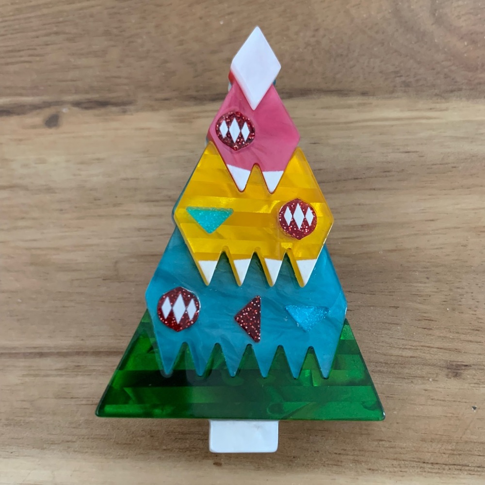 Erstwilder O Christmas Tree Brooch Pin NWOT - Picture 6 of 9